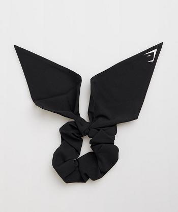 Czapki Akcesoria Gymshark Bow Scrunchie Czarne | PL 4239FDN